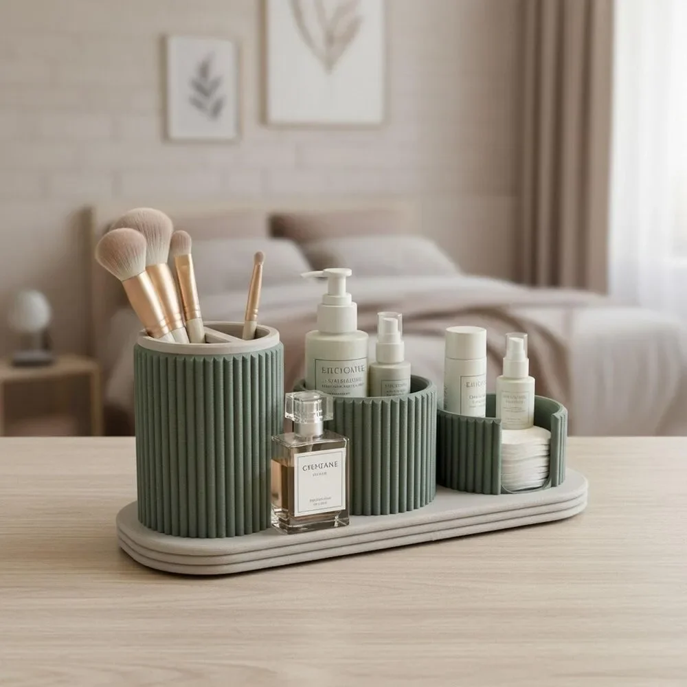 Vanity Organizer Set, Bathroom Countertop Organizer, Makeup and Skincare Storage